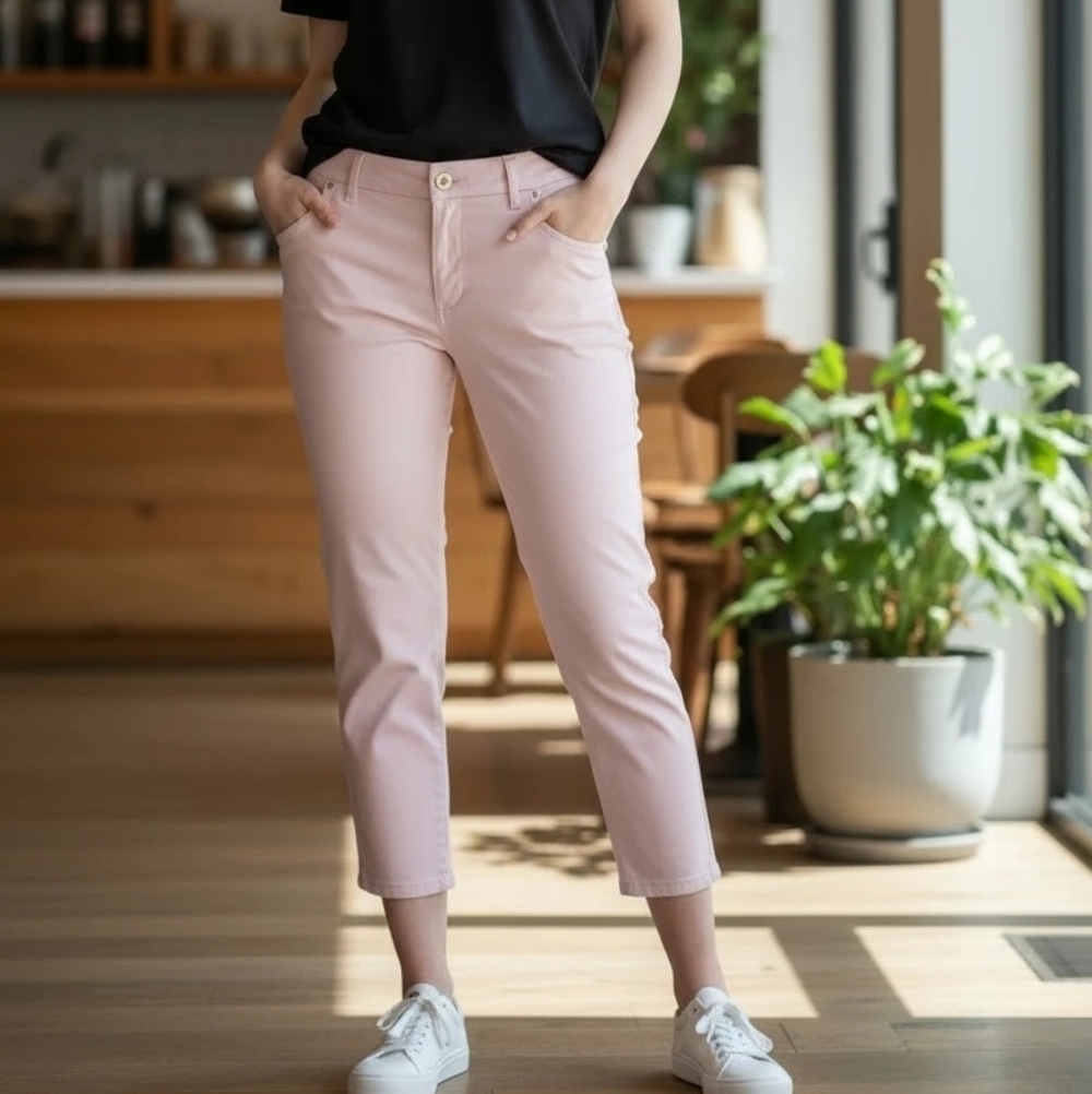 Karl Lagerfeld Women Pink Ankle Cropped Pants Size 2